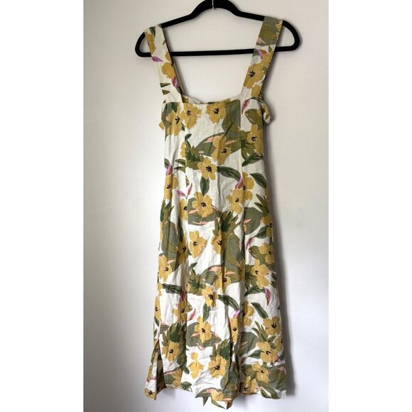 l*space Dresses & Skirts - L*Space Women's Mykonos Tie Front Green Floral Midi Dress Size Small Tropical‎